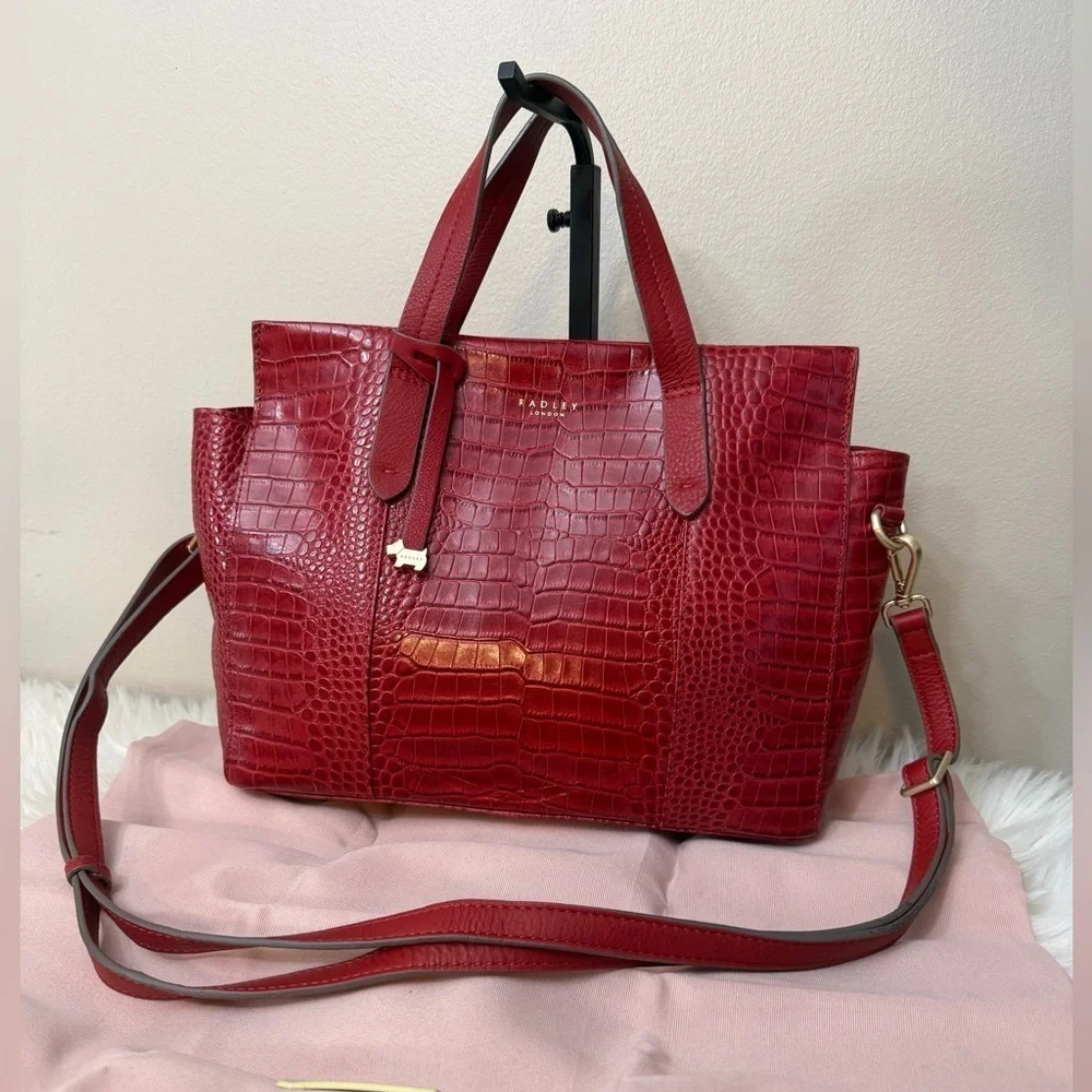 RADLEY LONDON Red Croc-Embossed Tote